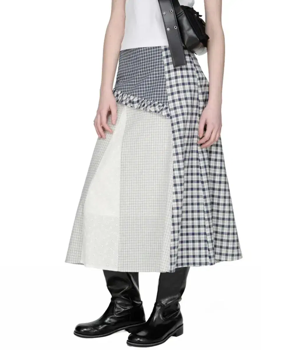 Sunburn Project Mixed Check Long Skirt #썬번프로젝트,#썬번